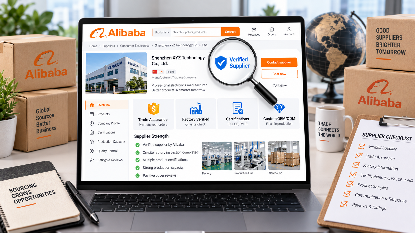 Vérification d’un fournisseur Alibaba