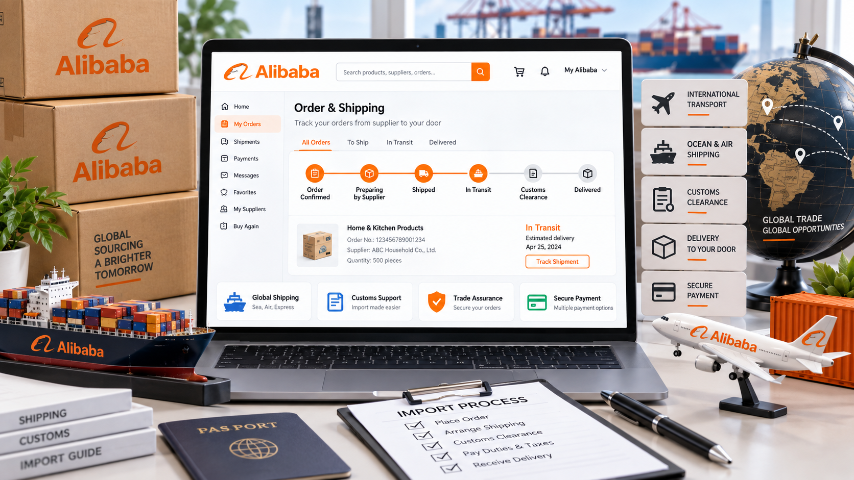 Transport d’une commande internationale