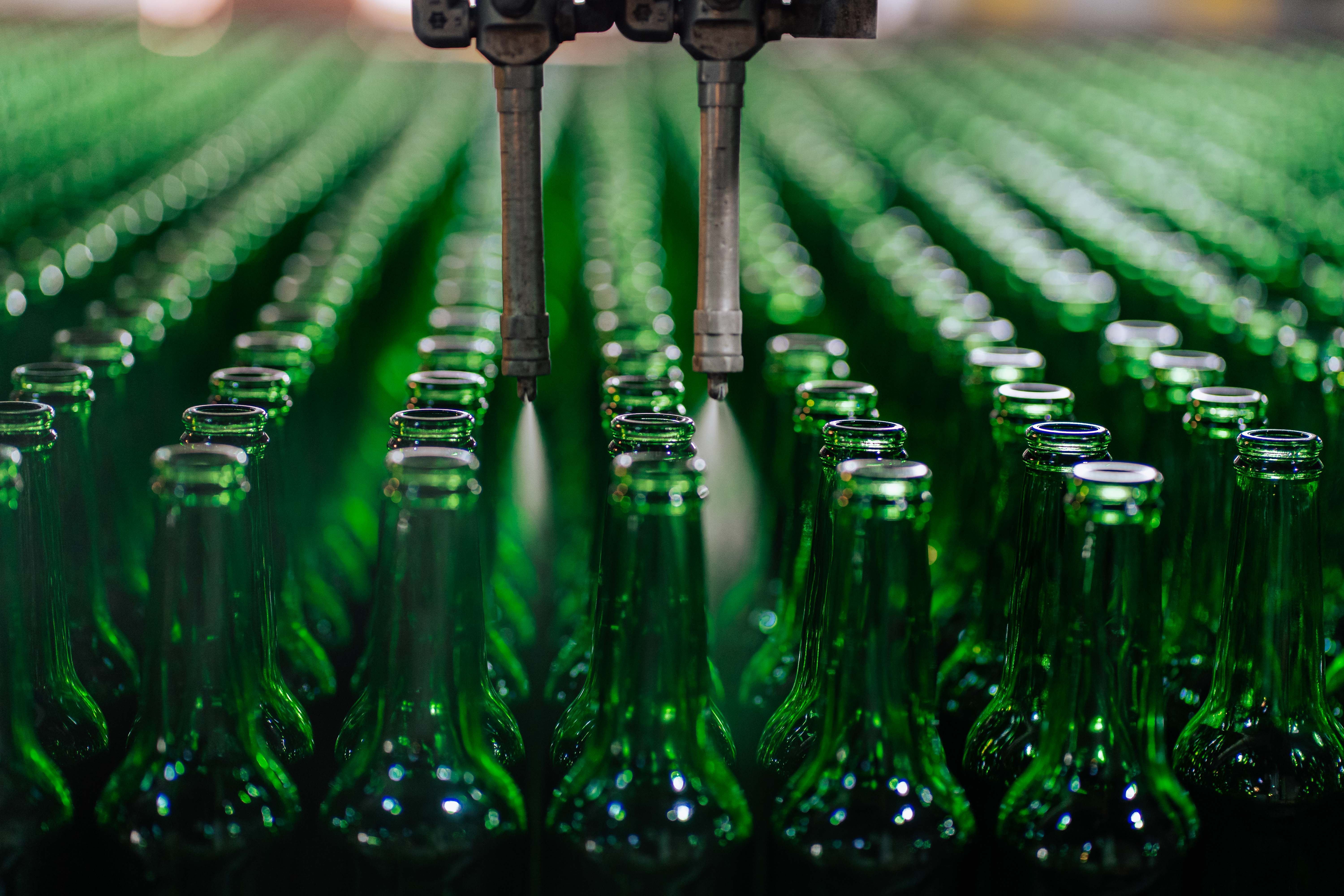 Products on an industrial production line